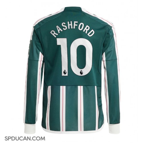 Muški Nogometni Dres Manchester United Marcus Rashford #10 Gostujuci 2023-24 Dugi Rukav
